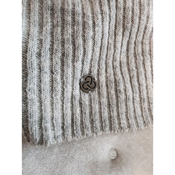 Zella All Day Ribbed Cros Cross faux wrap Light Sweater‎ Grey Size Small - Picture 5 of 9